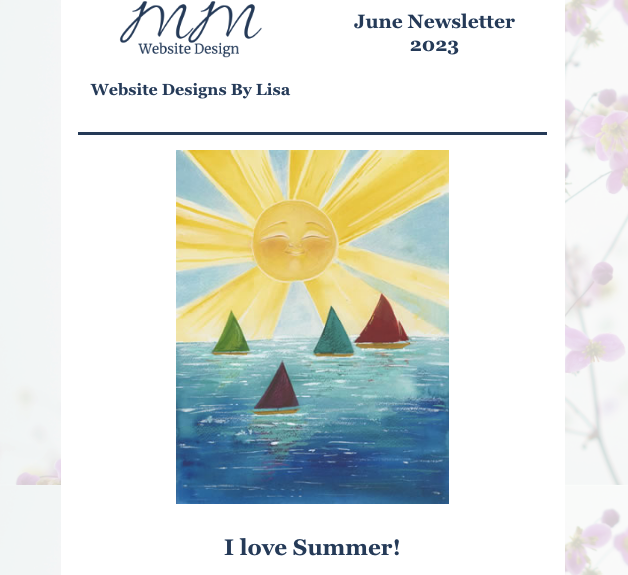 June 2023 Newsletter - Website Designs By Lisa