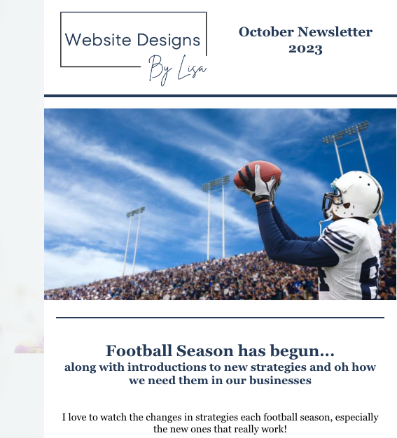 August 2023 Newsletter - Website Designs By Lisa